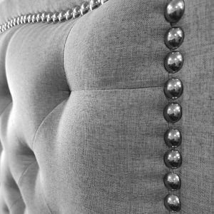Cabecero Espaldar Capitoneado Gris Cama de 140 cm