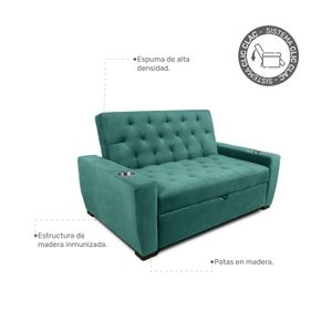 Sofa Cama Soft en turquesa