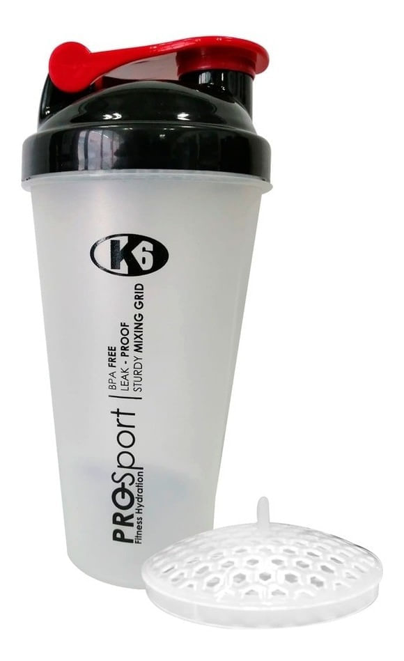 K6 FITNESS - Shaker, vaso mezclador de batidos de proteínas. 