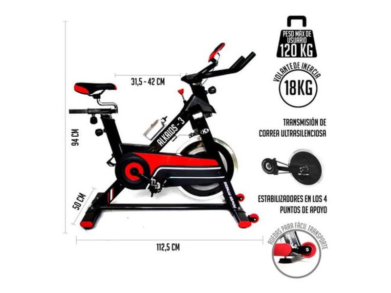 Bicicleta Estática Spinning De Cadena Con Rueda De 18 Kg K6 - Agaval