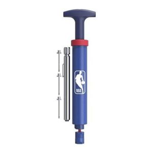 Inflador Mini Bomba Manual Aire Balón Wilson Aguja + Medidor-Azul