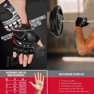 Guantes Para Gimnasio De Cuero Ideal Para Pesas Crossfit Gym - XL