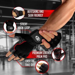 Guantes Para Gimnasio De Cuero Ideal Para Pesas Crossfit Gym - S