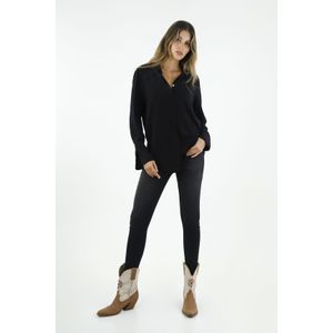 Camisa manga larga negra para mujer