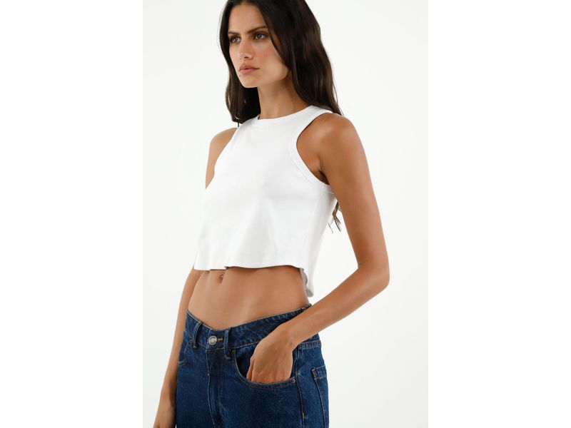 Camiseta crop top blanca hot sale