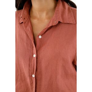 Camisa manga larga naranja para mujer