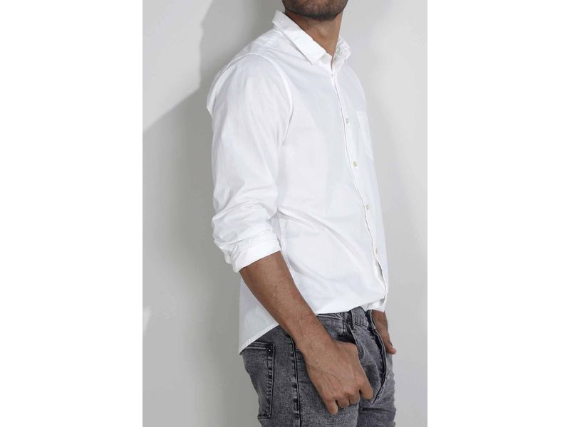 Camisas manga larga online blanca hombre