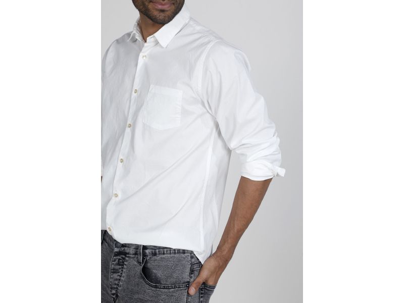 Camisa manga larga blanca para hombre Agaval