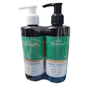 Zensial Kit crema corporal y jabón antibacterial Bosque eucalipto 250ml