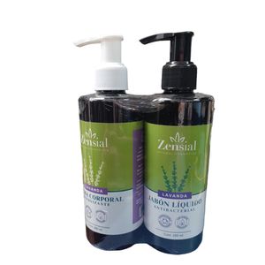 Zensial kit lavanda crema corporal y jabón antibacterial 250ml