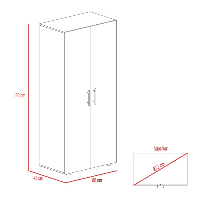 Closet Tera 180 X 80 X 48 RTA Ceniza Blanco - Agaval