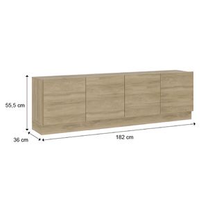 Mueble para TV 70" Mind en MDP 4 puertas Noce