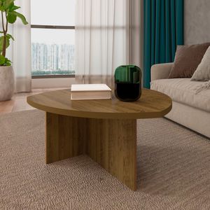 Mesa de centro Moderna 76x76cm en MDP - Pino
