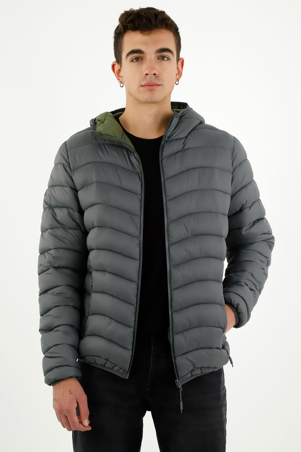 Chaqueta acolchada gris para hombre Agaval