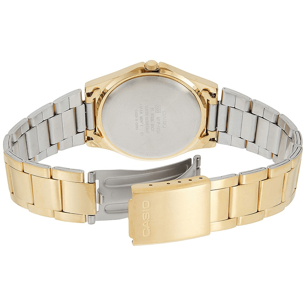 Casio Reloj de cuarzo de acero inoxidable dorado MTPV004G-9B para hombre,  Oro, Reloj de cuarzo