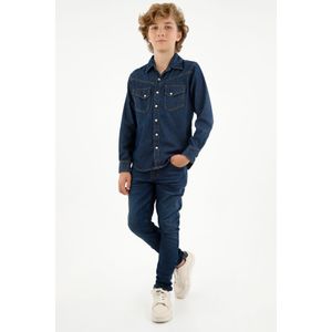 Camisa Western azul para niño