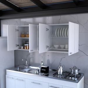 Gabinete Superior de Cocina 150cm Napolitan Bertolini Color Blanco