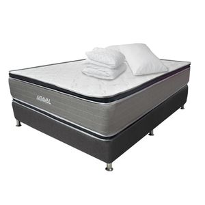 COMBO COLCHON AGAVAL DOBLE PILLOW 160X190CM +BASE CAMA GRAF+PROTECTOR+ 2 ALMOHADAS
