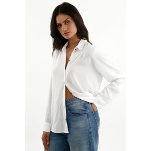Camisa manga larga blanca para mujer