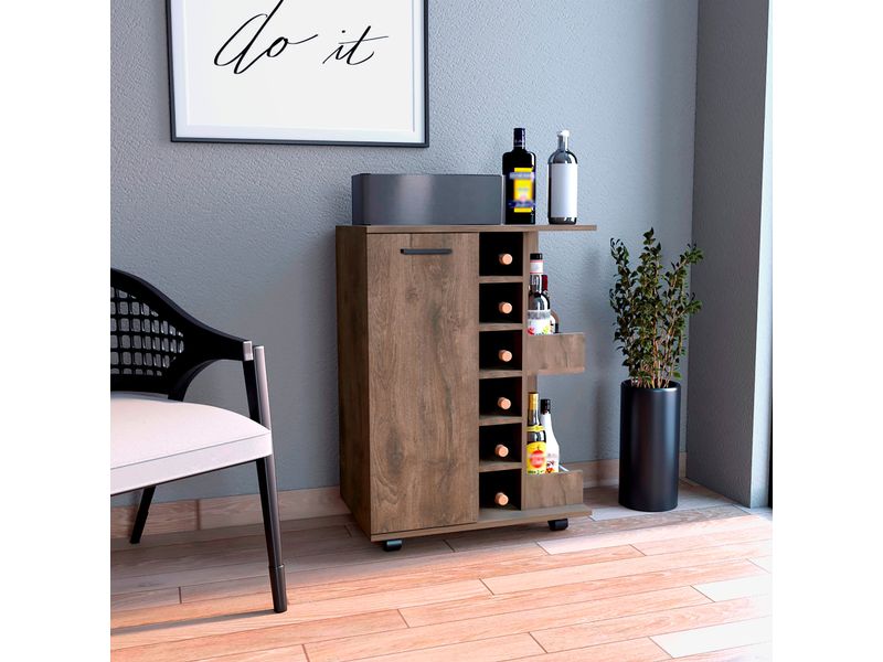 Mueble Bar Esquinero Andorra con soporte para copas Bellota