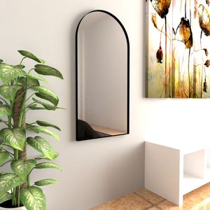 Espejo Rectangular Goliat, Negro, con Marco En Estructura Metálica