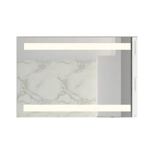 Espejo Rectangular Udine, Gris, con Luz Led
