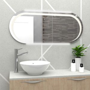 Espejo Rectangular Verón, Gris, con Luz Led