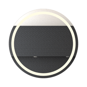 Espejo Circular Malibú, Gris, con Luz Led