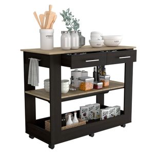 Mesa Auxiliar Cala, Wengue y Café Claro, con Rodachines  ZF
