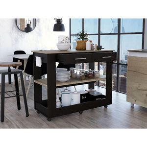 Mesa Auxiliar Cala, Wengue y Café Claro, con Rodachines  ZF