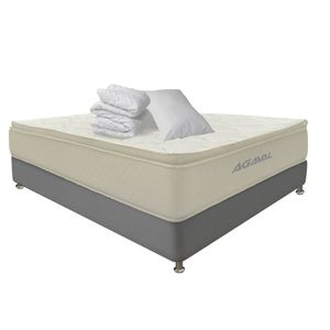 COMBO COLCHON AGAVAL PPOCKT 120X190+BASE+PROTECTOR+2 ALMOHADAS