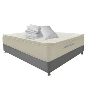 COMBO COLCHON AGAVAL PPOCKT 200X200+BASE+PROTECTOR+2 ALMOHADAS