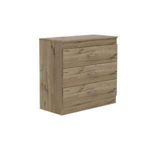 Comoda Organizador 80cm en MDP 3 cajones Duna y Blanco