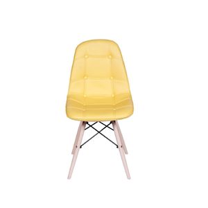 Silla 5CERO con botones para comerdor, sala, restaurante Bertolini Color Amarilla