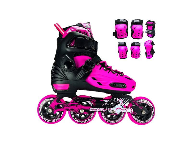 Patines En Linea Ajustable Rosa #37-41