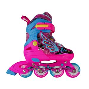 Patines En Linea Semiprofesionales Kit Luna Ajustables Con Luces Y Protecciones