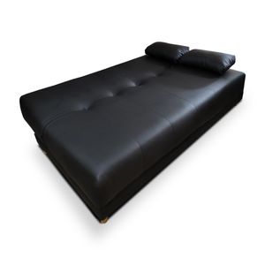 Sofacama  Sabath Tipo Cuero Negro