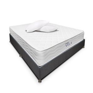 Combo Colchón DreamOn Vela + Base Cama 140 x 190 cm + almohadas