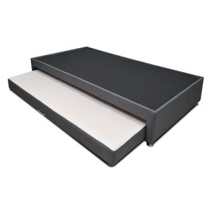 Combo cama Tarima gris + colchón  140 x 190 cm + almohadas
