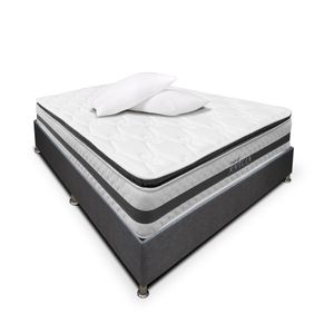 Combo Colchón DreamOn Antlia + Base Cama 140 x 190 cm + almohadas