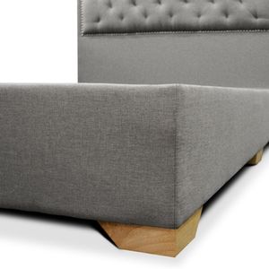 Cama Lawrence tela gris 200 cm