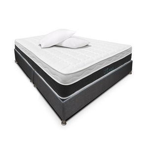 Combo Colchón DreamOn Volans + Base Cama 200 x 200 cm + almohadas