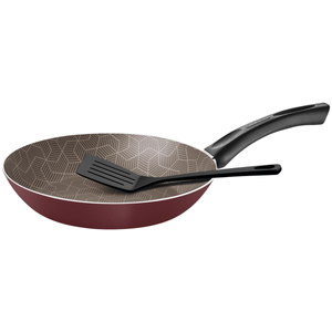 Sartén Tramontina Paris en Aluminio con Revestimiento Interno y Externo con Antiadherente Starflon Max Rojo con Espátula de Nylon 30 cm 2,5 L