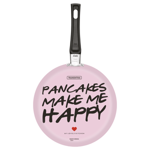 Panquequera Tramontina My Lovely Kitchen de aluminio rosado con revestimiento interno antiadherente rosado con mango de baquelita 22 cm 0,6 l