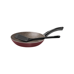 Sartén Tramontina Paris en Aluminio con Revestimiento Interno y Externo con Antiadherente Starflon Max Rojo con Espátula de Nylon 18 cm 0,6 L