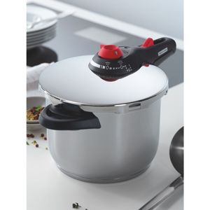 Olla a presión Tramontina Solar de acero inoxidable fondo triple con 5 dispositivos de seguridad 22 cm 6 L