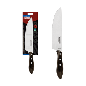 Cuchillo para Carne Tramontina con Lámina de Acero Inoxidable y Mango de Madera Tratada Polywood Castaño 8"