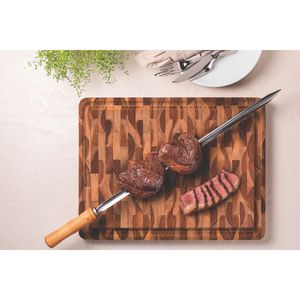 Tabla de Asado rectangular Tramontina en madera de teca invertida con acabado en aceite, 45x35 cm.