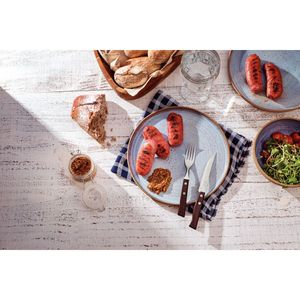 Juego de Cubiertos para Asado Tramontina con Láminas de Acero Inoxidable y Mangos de Madera Natural, 12 piezas.