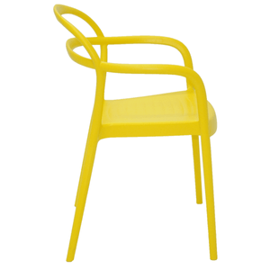 Silla Tramontina Sissi en Polipropileno y Fibra de Vidrio con Brazos Amarillo